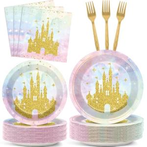 Princess Castle Party Plates and Napkins Set