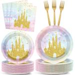 Princess Castle Party Plates and Napkins Set
