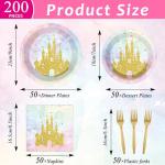 Princess Castle Party Plates and Napkins Set