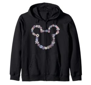 Mickey & Friends Floral Outline Zip Hoodie