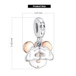 Mickey Mouse Double Dangle Charm in Silver