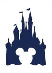 Mickey Castle Silhouette Peel and Stick Wall Decal