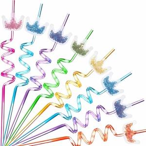 Glitter Princess Crown Drinking Straws - 24 Pack