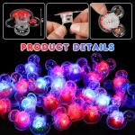 Glitter Mouse Ear LED Light-Up Rings - 24 Pcs