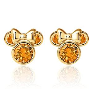 Minnie Mouse November Birthstone Gold Stud Earrings