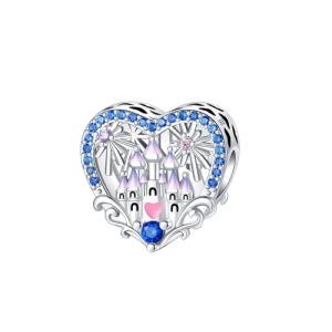 Disney Castle Firework 925 Silver Charm Pendant