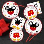 Disney Red Mouse Tableware Set for 24 Guests