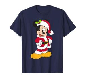Santa Mickey Mouse Holiday T-Shirt for Kids