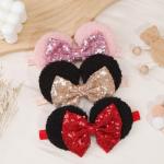 Baby Girl Mouse Ears Headbands with Sequin Bow