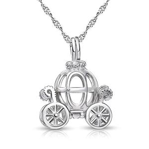 Disney Pumpkin Carriage Pendant Necklace in Silver