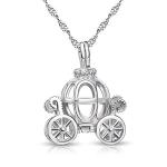 Disney Pumpkin Carriage Pendant Necklace in Silver