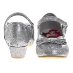 Disney Princess Silver Glitter Mary Jane Pumps for Girls