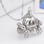Disney Pumpkin Carriage Pendant Necklace in Silver
