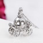 Disney Pumpkin Carriage Pendant Necklace in Silver