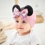 3 Pcs Mouse Ears Sequin Bow Baby Headbands