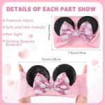 3 Pcs Mouse Ears Sequin Bow Baby Headbands
