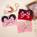 3 Pcs Mouse Ears Sequin Bow Baby Headbands