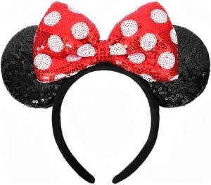 Red Sequin Mouse Ears Headband for Fun!