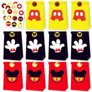 Disney Mickey Mouse Party Bags with Stickers - 24 Pack