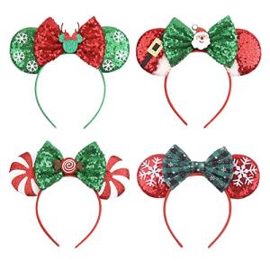 Disney Christmas Mouse Ears Headbands 4-Pack