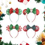 Disney Christmas Mouse Ears Headbands 4-Pack