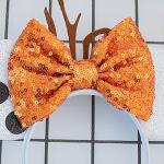 Shiny Mouse Ears Headband with Glitter Bow