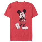 Disney Men's Mickey Mouse Distressed T-Shirt, Red
