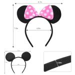 20 Pack Pink Mouse Ears Headbands for Parties