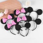 20 Pack Pink Mouse Ears Headbands for Parties