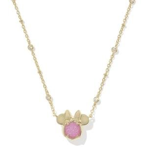 Minnie Mouse Gold-Plated Pendant Necklace in Hot Pink