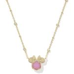 Minnie Mouse Gold-Plated Pendant Necklace in Hot Pink