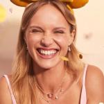 Minnie Mouse Gold-Plated Pendant Necklace in Hot Pink