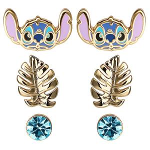 Disney Stitch Gold-Tone Stud Earrings 3-Pack