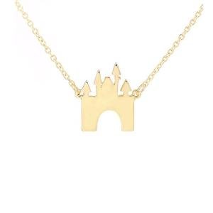 Disney Princess Castle Necklace Pendant in Gold