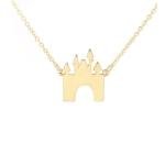 Disney Princess Castle Necklace Pendant in Gold