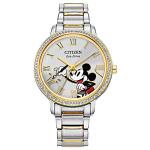 Mickey Mouse Crystal Watch for Ladies - Gold Tone
