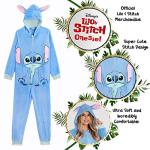 Women's Fluffy Stitch Onesie Pajamas in Blue