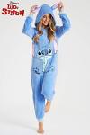 Women's Fluffy Stitch Onesie Pajamas in Blue
