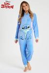 Women's Fluffy Stitch Onesie Pajamas in Blue