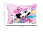 Minnie Mouse Rainbow Stripe Reversible Pillowcase