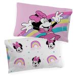 Minnie Mouse Rainbow Stripe Reversible Pillowcase