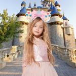 Pink Sequin Mouse Ears Headband with Castle Bows