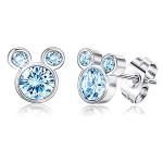Disney Mouse-shaped Blue Sterling Silver Stud Earrings