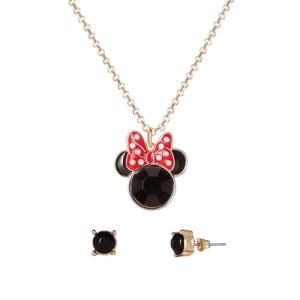 Minnie Mouse Jewelry Set - Necklace & Earrings
