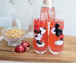 Mickey and Minnie Mouse Kiss Heart Glass Set
