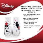 Mickey and Minnie Mouse Kiss Heart Glass Set