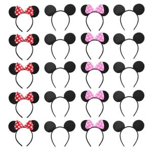20 Pack Mouse Ears Headbands for Kids Parties