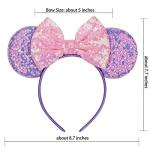 Purple Sequin Minnie Mouse Ears Headband