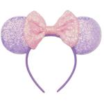 Sparkly Purple Mouse Ears Headband for Women