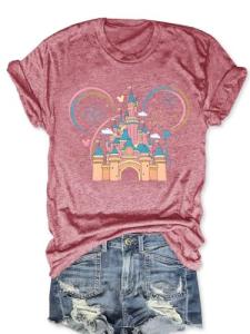 Disney Women's Magic Kingdom Castle T-Shirt - Pink